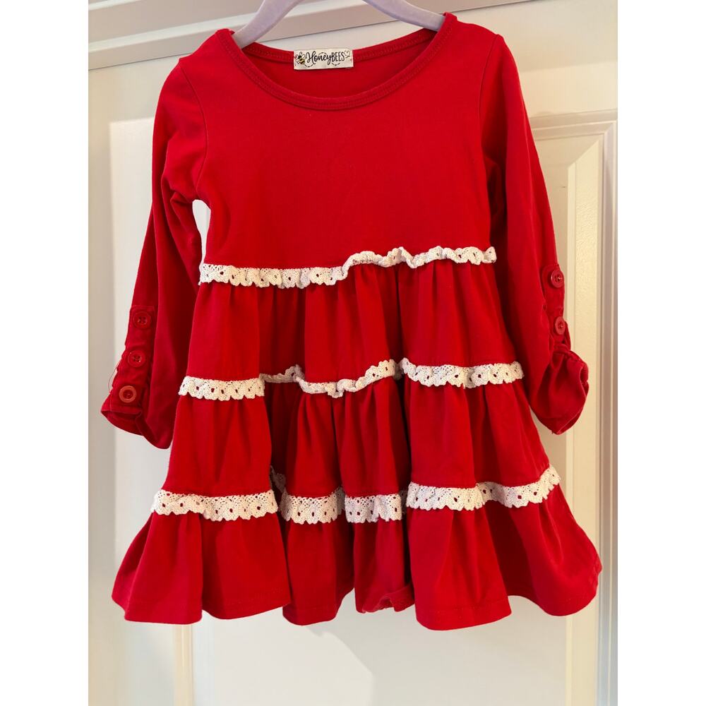 Honeybees Boutique Holiday Red Dress Size 2T
